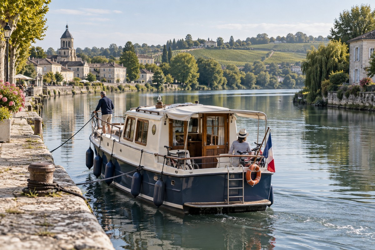 Illustration d’un bateau habitable amarré au quai avant la prise en main